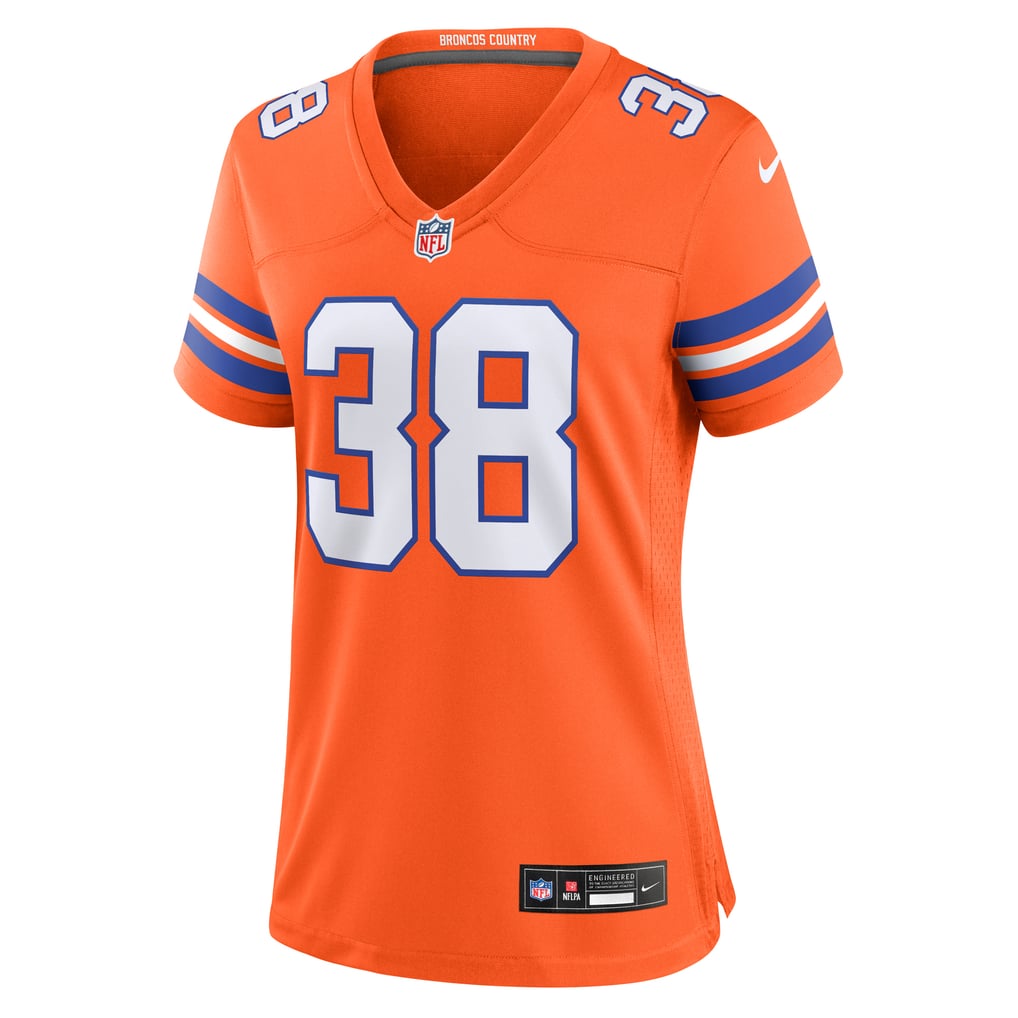Women's Denver Broncos Jaleel McLaughlin Nike Orange Mile High Collection 1977 Throwback Player Game Jersey - Image 3