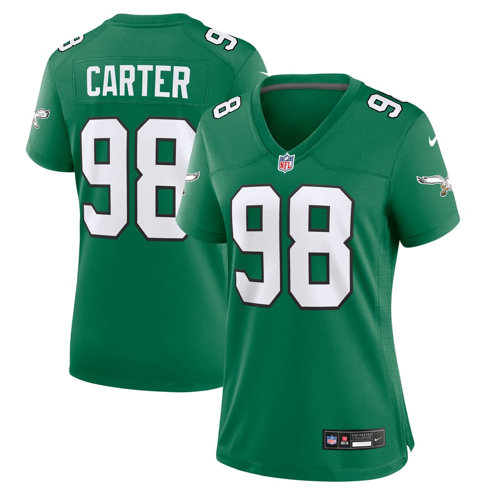 Women's Philadelphia Eagles Jalen Carter Nike  Kelly Green Alternate Game Jersey - Image 2