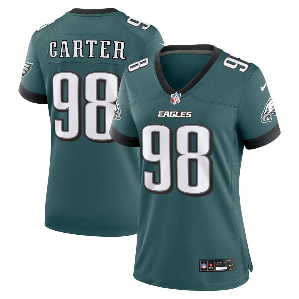 Women's Philadelphia Eagles Jalen Carter Nike Midnight Green Team Game Jersey - Image 1