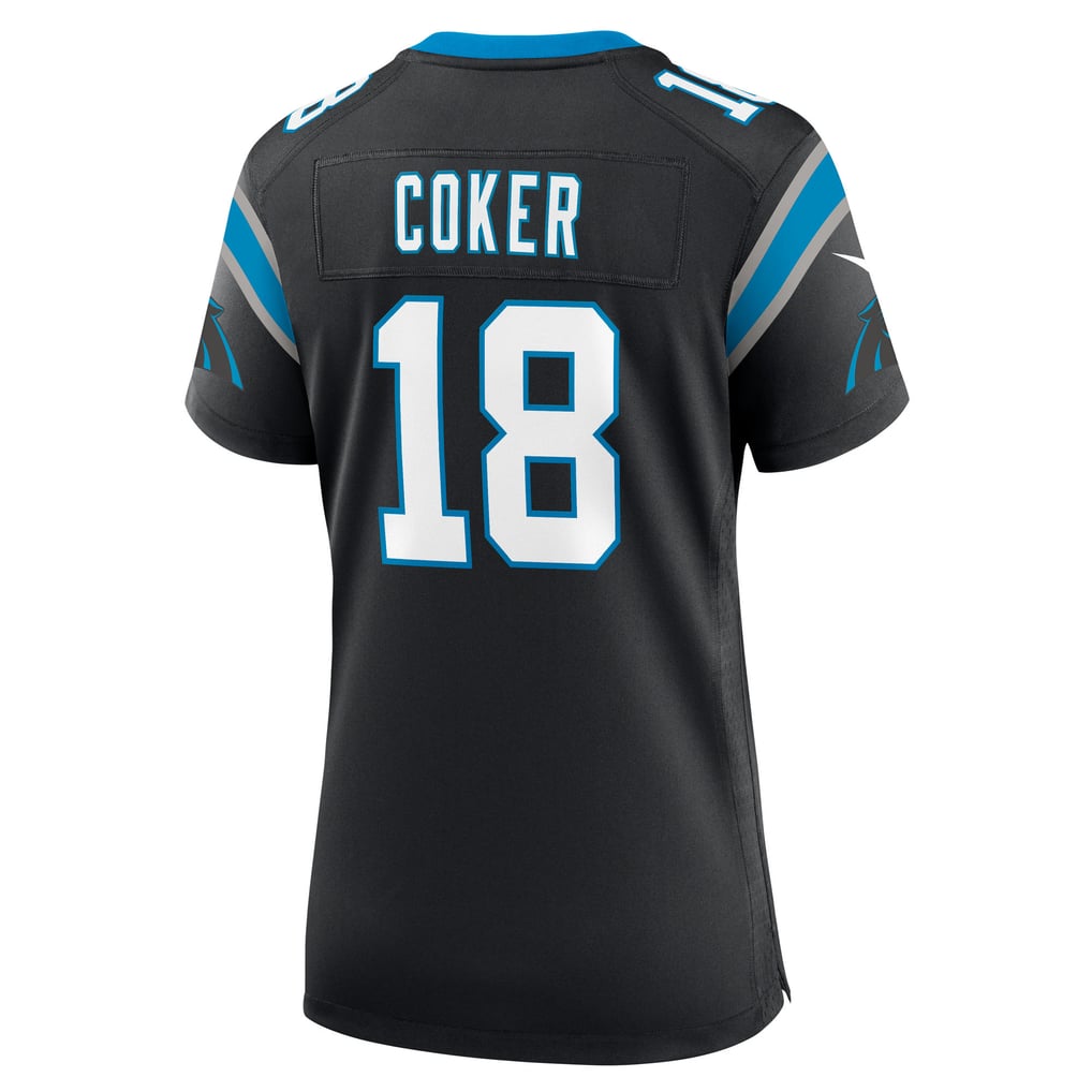 Women's Carolina Panthers Jalen Coker Nike Black Team Game Jersey - Image 4