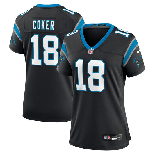 Women's Carolina Panthers Jalen Coker Nike Black Team Game Jersey - Image 1