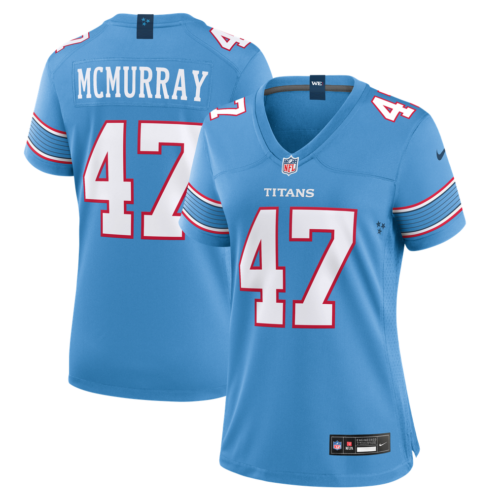 Women's Tennessee Titans Jalen McMurray Nike Light Blue Team Game Jersey - Image 2