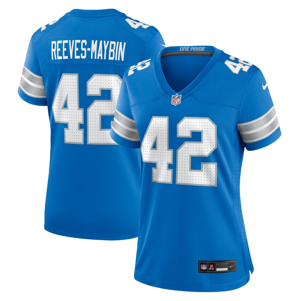 Women's Detroit Lions Jalen Reeves-Maybin Nike  Blue Team Game Jersey - Image 2