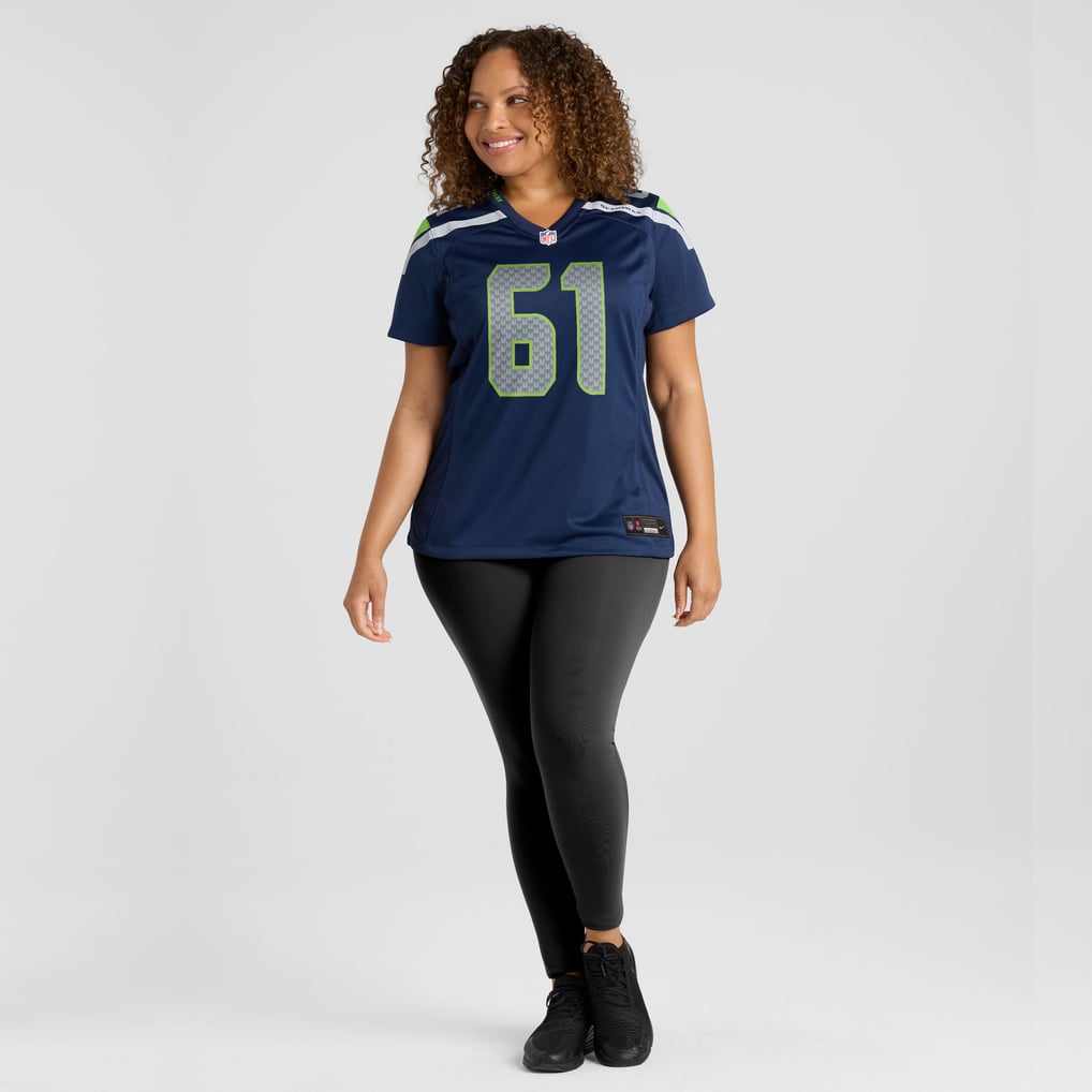 Women's Seattle Seahawks Jalen Sundell Nike  College Navy Team Game Jersey - Image 7