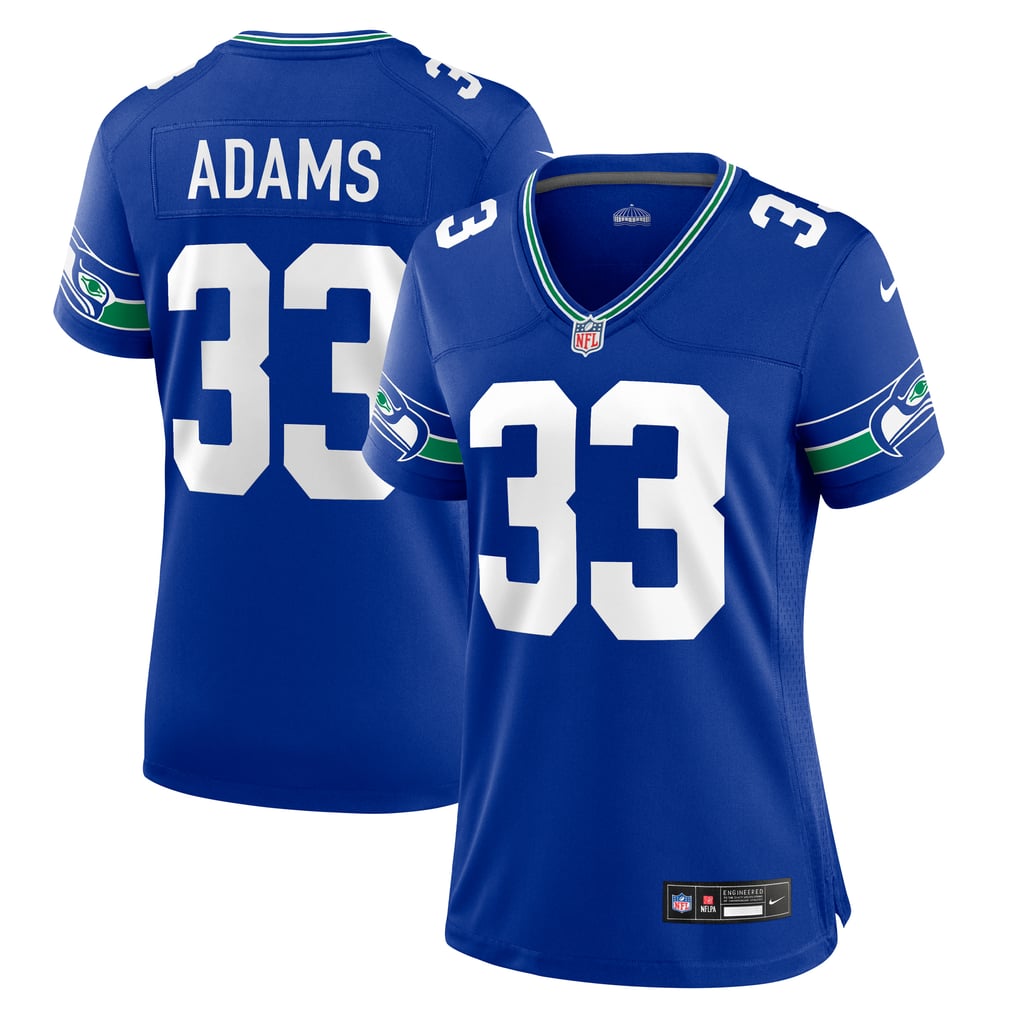Women's Seattle Seahawks Jamal Adams Nike Royal Throwback Player Game Jersey - Image 2