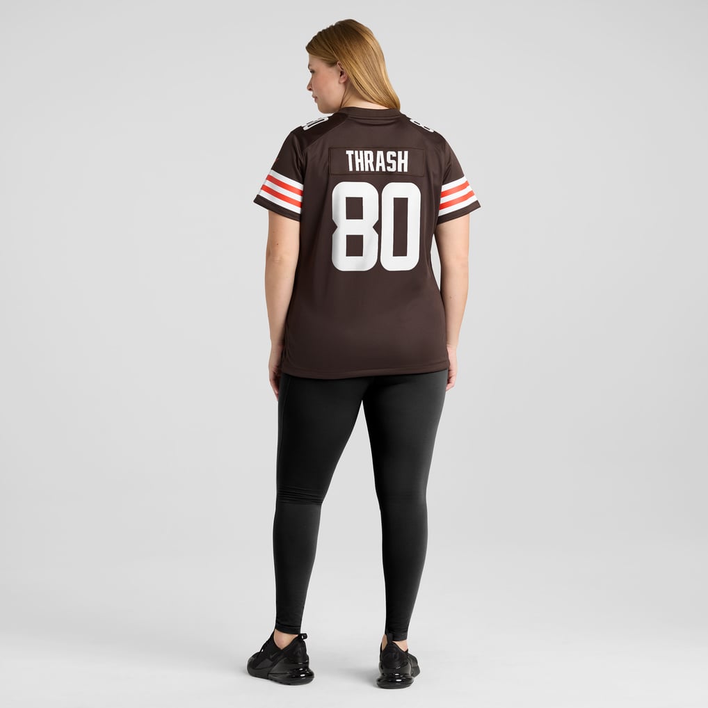 Women's Cleveland Browns Jamari Thrash Nike Brown Game Jersey - Image 8