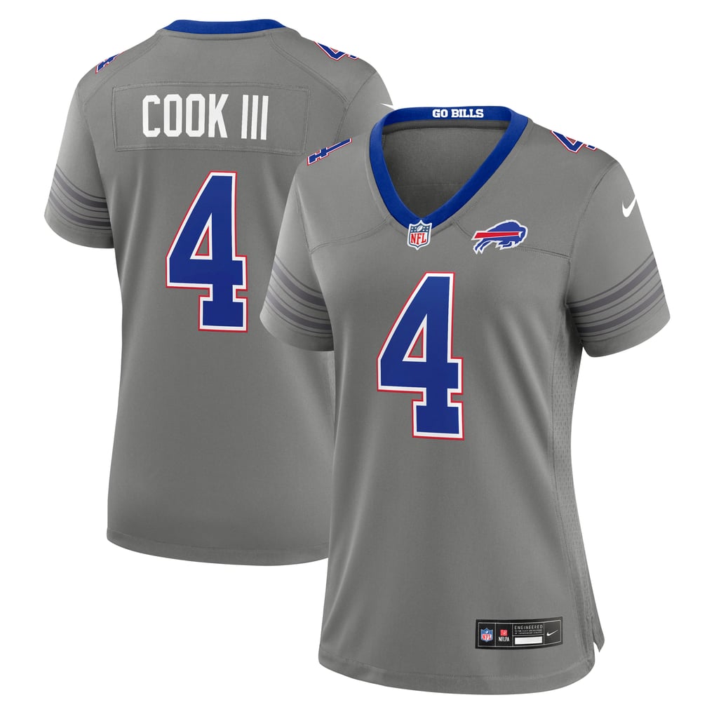 Women's Buffalo Bills James Cook III Nike Gray Nickel City Game Jersey - Image 2