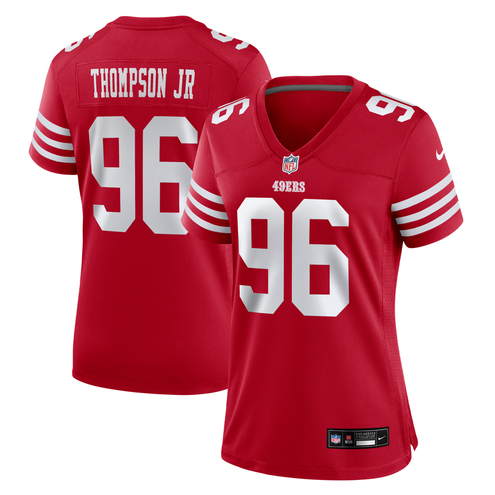 Women's San Francisco 49ers James Thompson Jr Nike Scarlet Team Game Jersey - Image 2