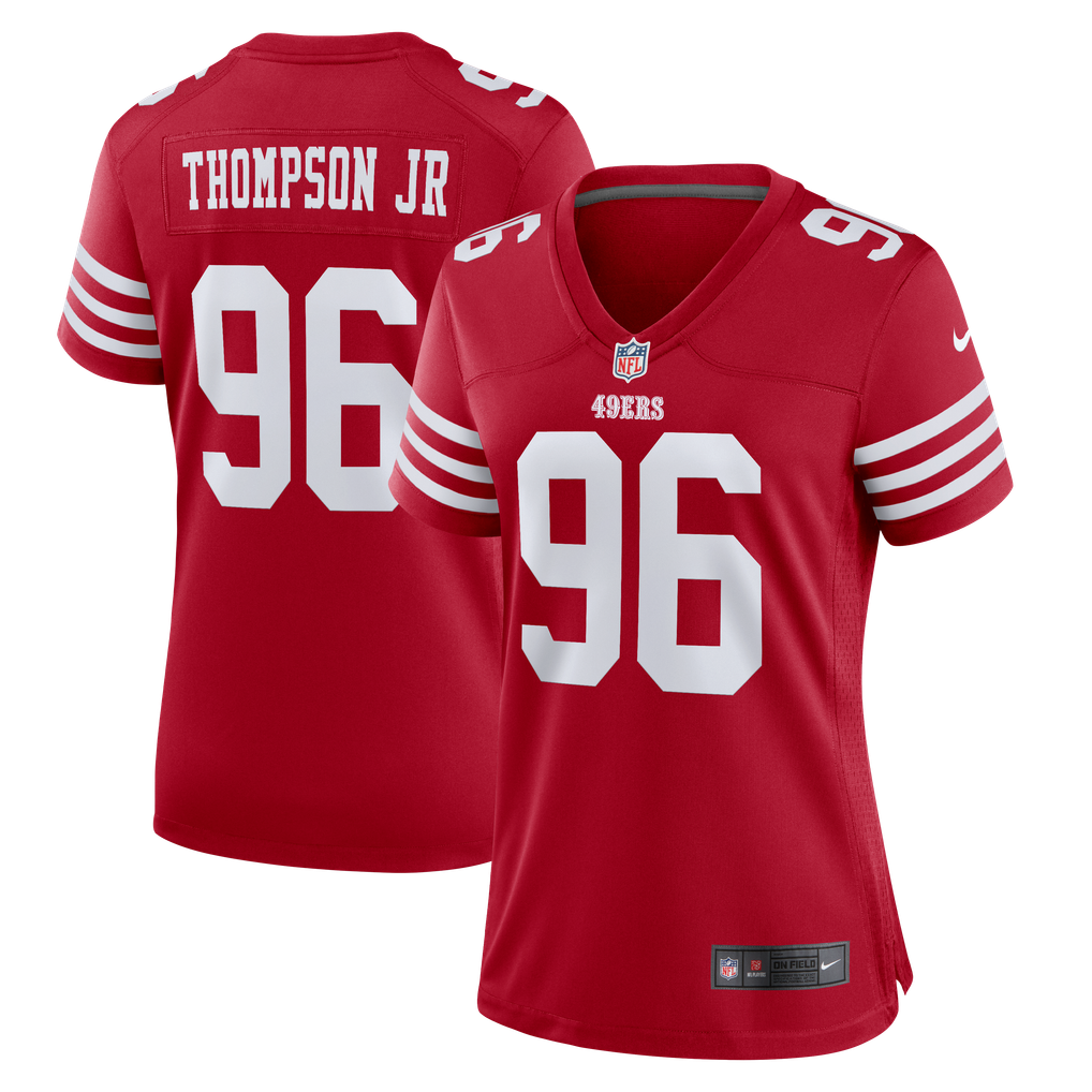 Women's San Francisco 49ers James Thompson Jr Nike Scarlet Team Game Jersey - Image 1