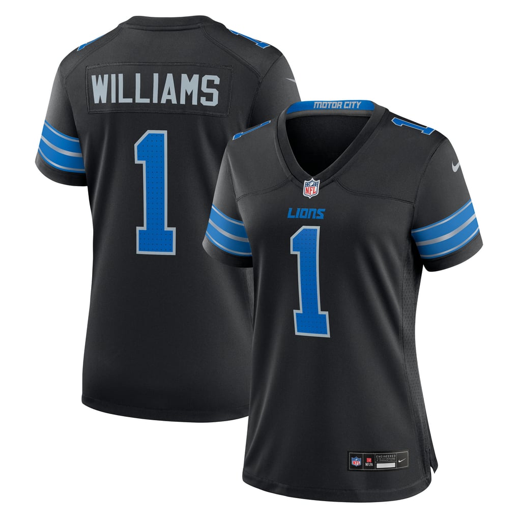 Women's Detroit Lions Jameson Williams Nike Black 2nd Alternate Game Player Jersey - Image 1