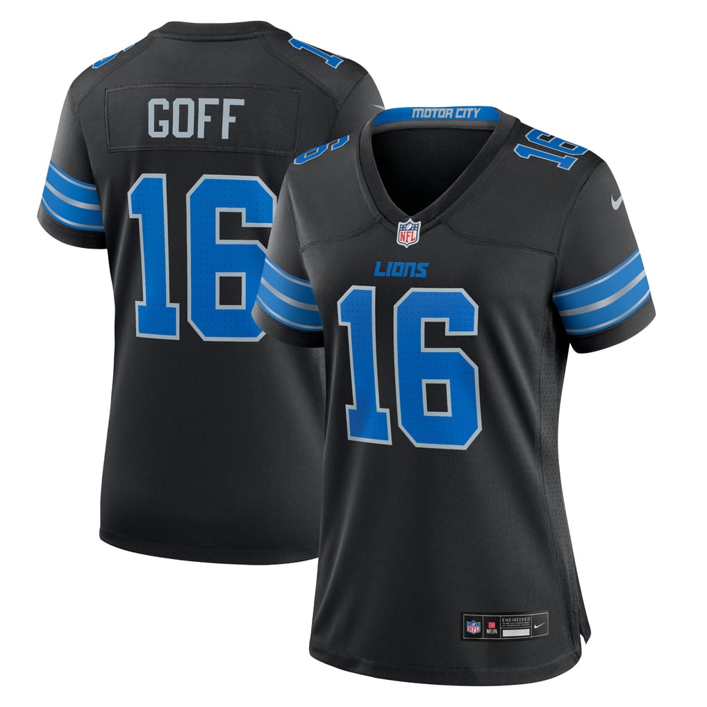 Women's Detroit Lions Jared Goff Nike Black 2nd Alternate Game Jersey - Image 1
