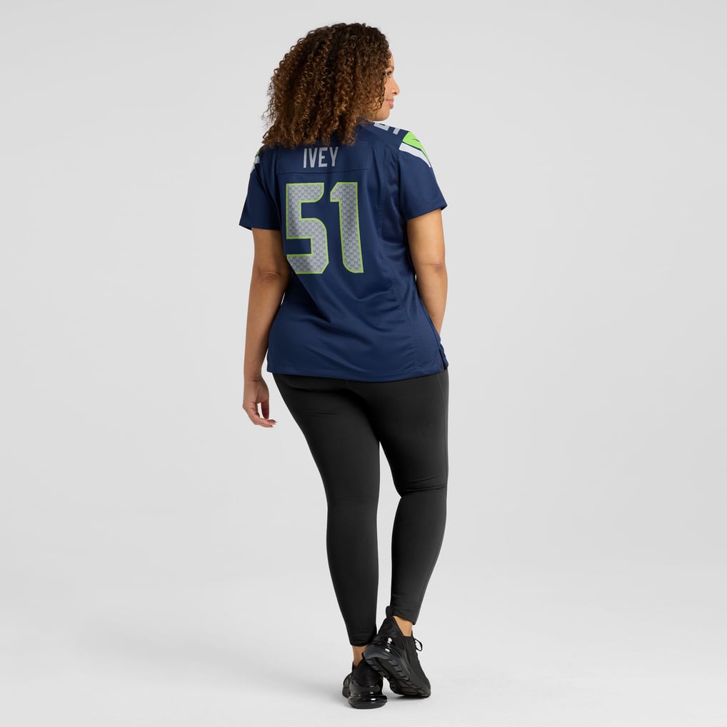 Women's Seattle Seahawks Jared Ivey Nike  College Navy Team Game Jersey - Image 8