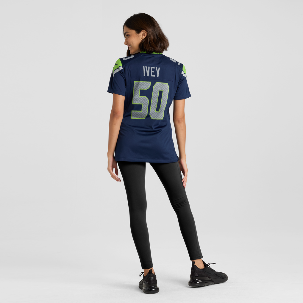 Women's Seattle Seahawks Jared Ivey Nike College Navy Team Game Jersey - Image 4
