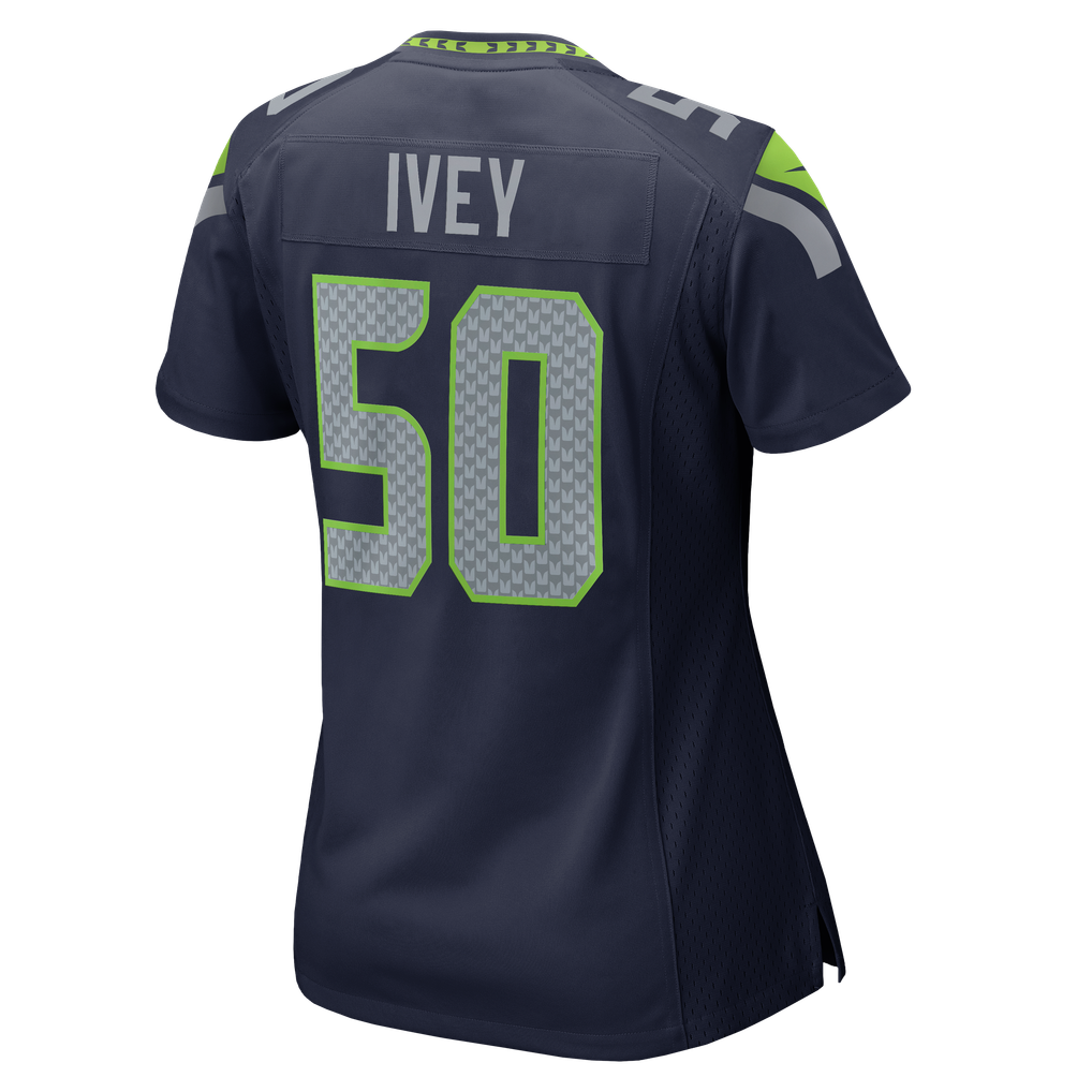 Women's Seattle Seahawks Jared Ivey Nike College Navy Team Game Jersey - Image 8