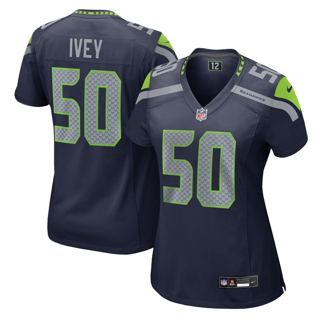 Women's Seattle Seahawks Jared Ivey Nike College Navy Team Game Jersey - Image 1