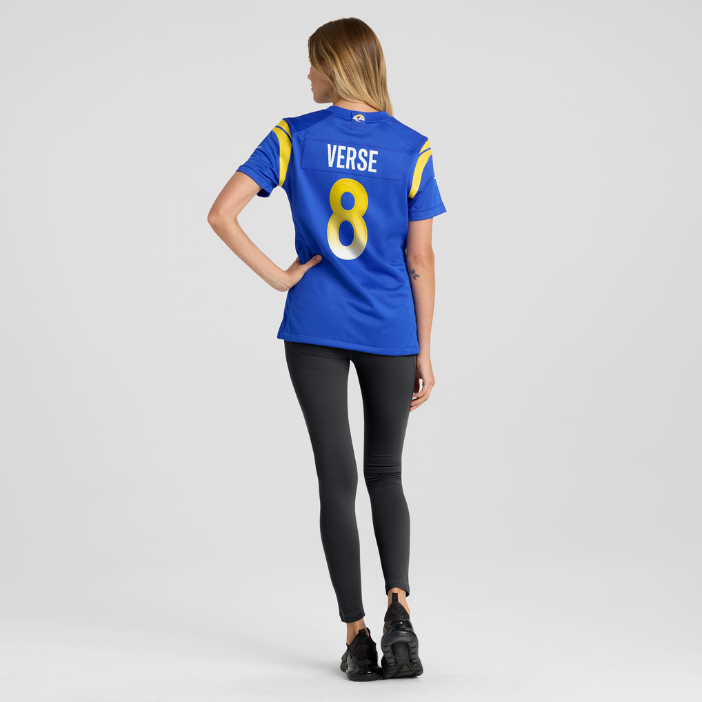Women's Los Angeles Rams Jared Verse Nike  Royal Team Game Jersey - Image 6