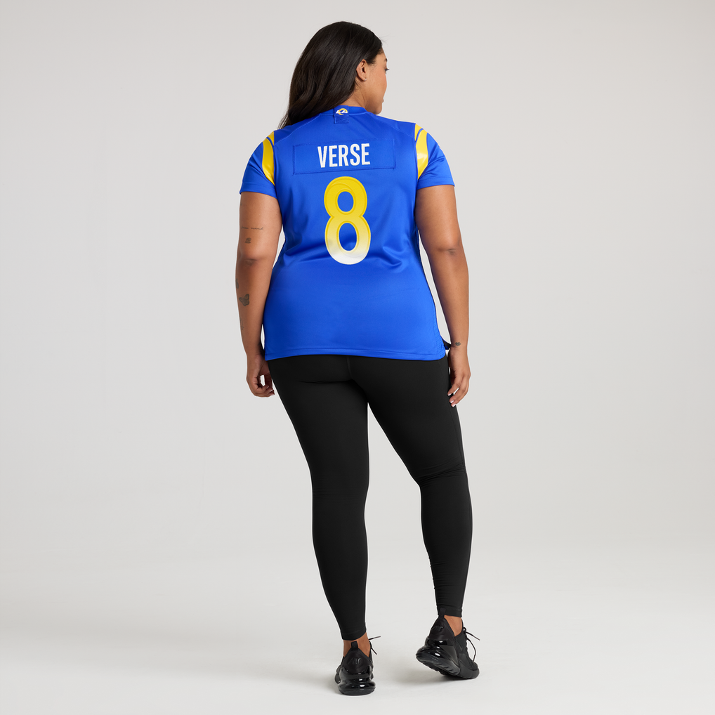 Women's Los Angeles Rams Jared Verse Nike  Royal Team Game Jersey - Image 8