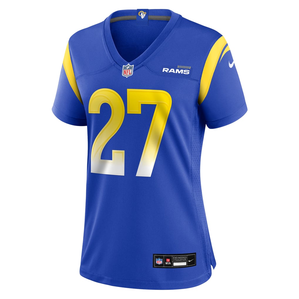 Women's Los Angeles Rams Jarquez Hunter Nike  Royal Team Game Jersey - Image 3