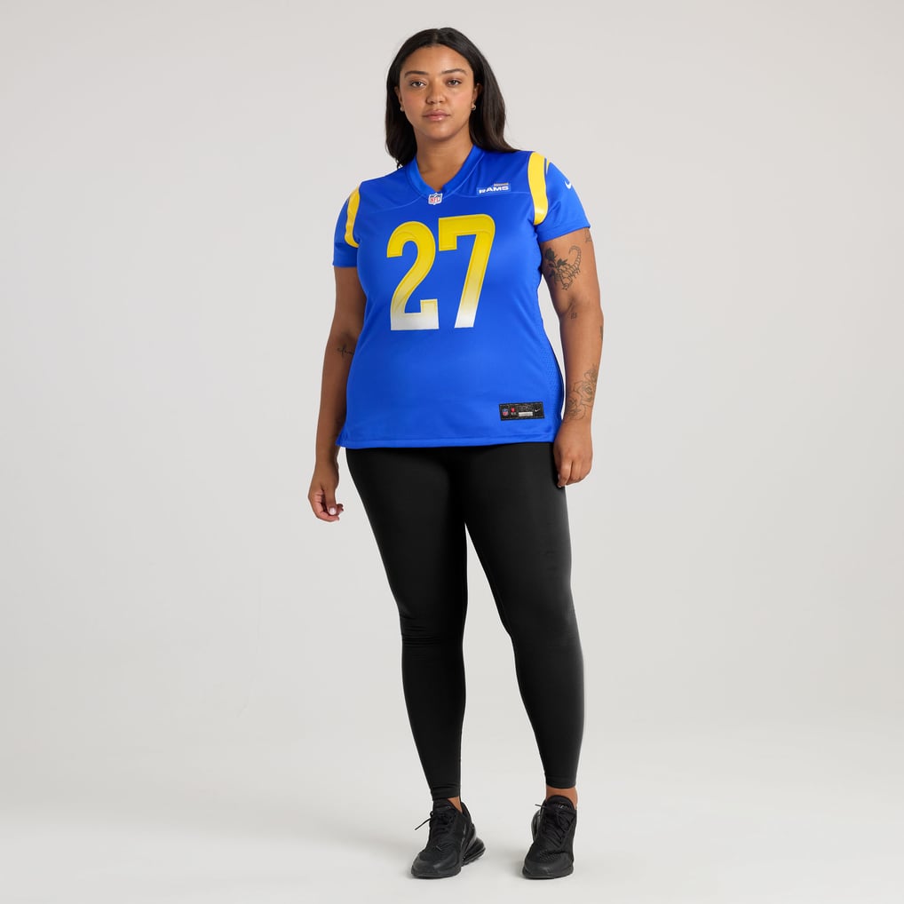 Women's Los Angeles Rams Jarquez Hunter Nike  Royal Team Game Jersey - Image 7