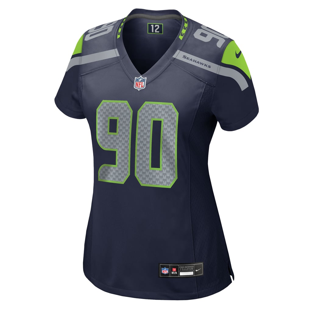 Women's Seattle Seahawks Jarran Reed Nike  College Navy Team Game Jersey - Image 3