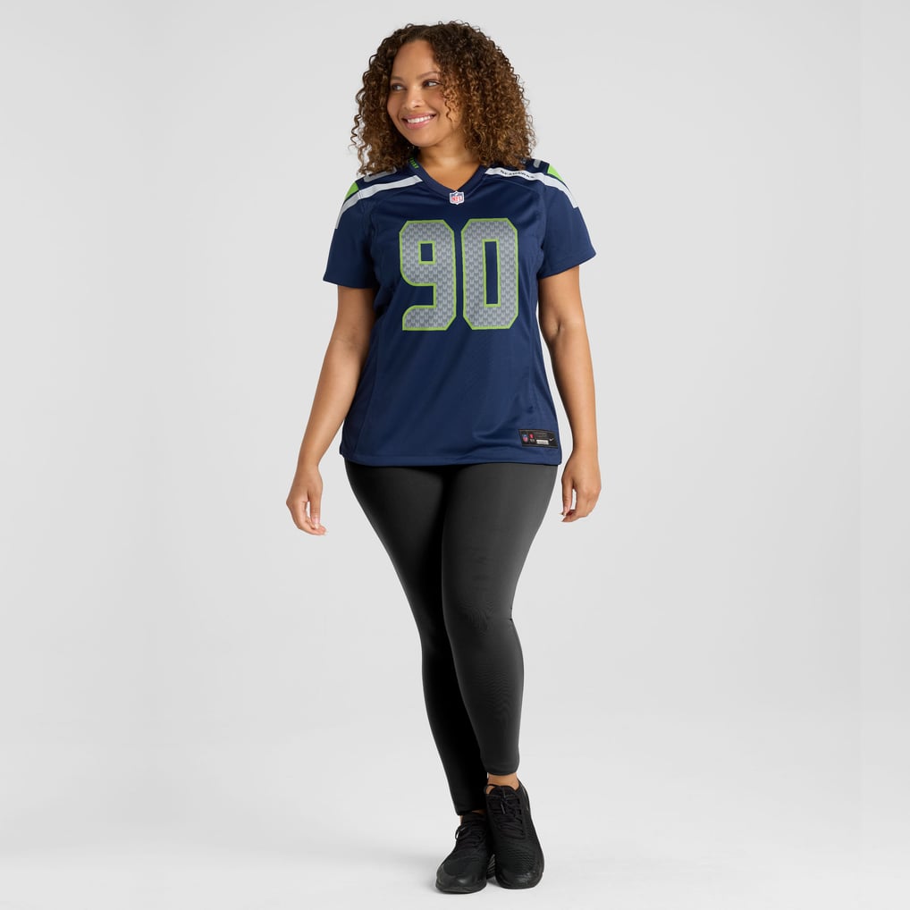 Women's Seattle Seahawks Jarran Reed Nike  College Navy Team Game Jersey - Image 7
