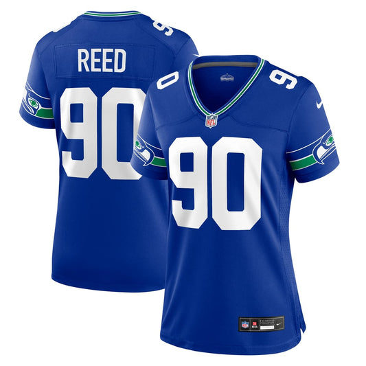 Women's Seattle Seahawks Jarran Reed Nike Royal Throwback Player Game Jersey - Image 1