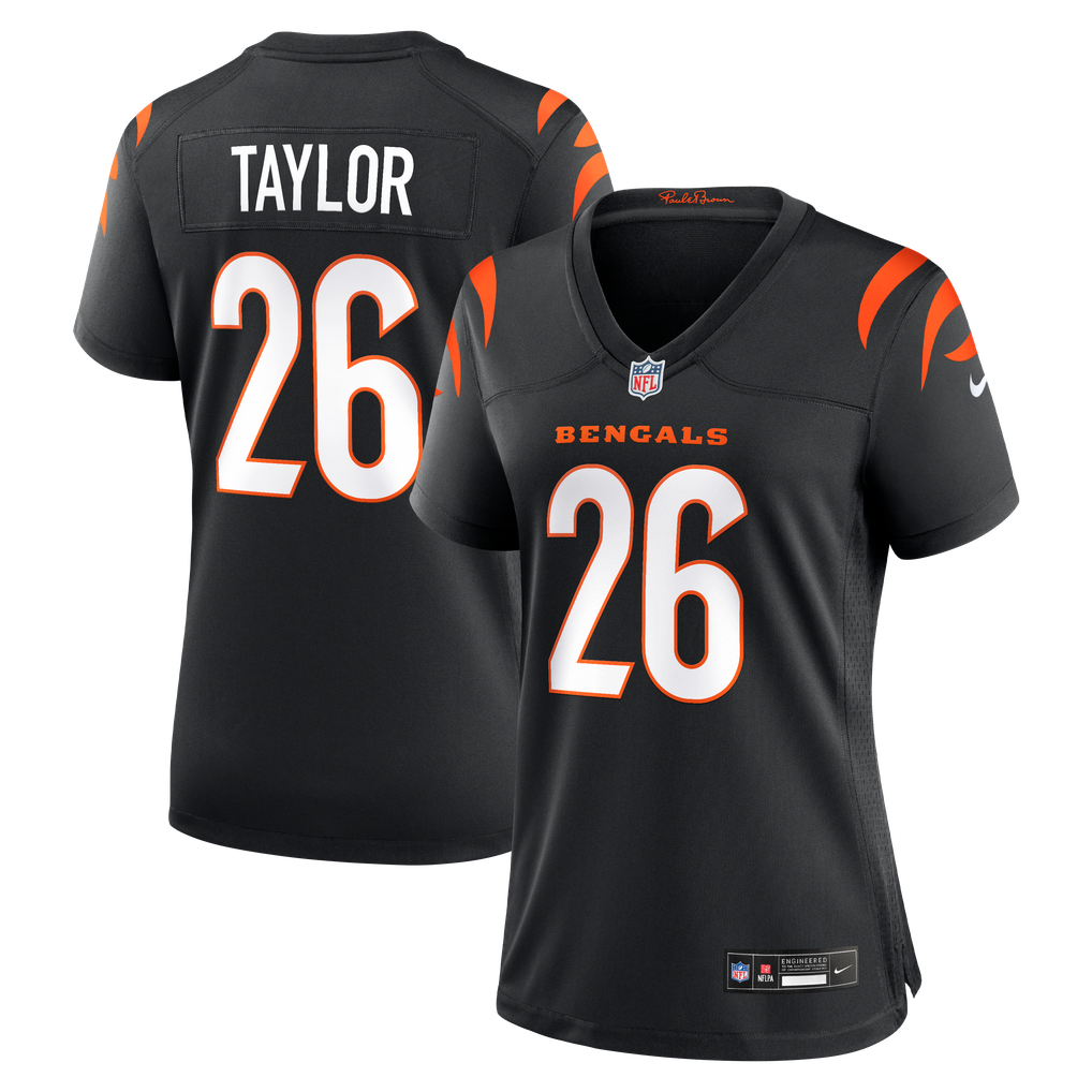 Women's Cincinnati Bengals Ja'Sir Taylor Nike Black Team Game Jersey - Image 2