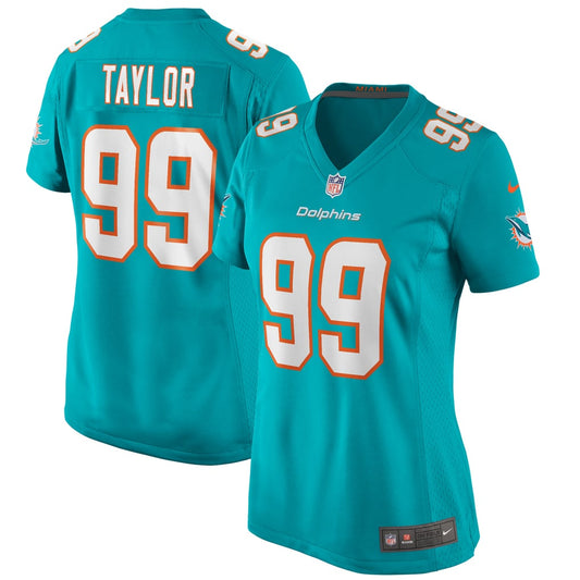 Women's Miami Dolphins Jason Taylor Nike Aqua Game Retired Player Jersey - Image 1