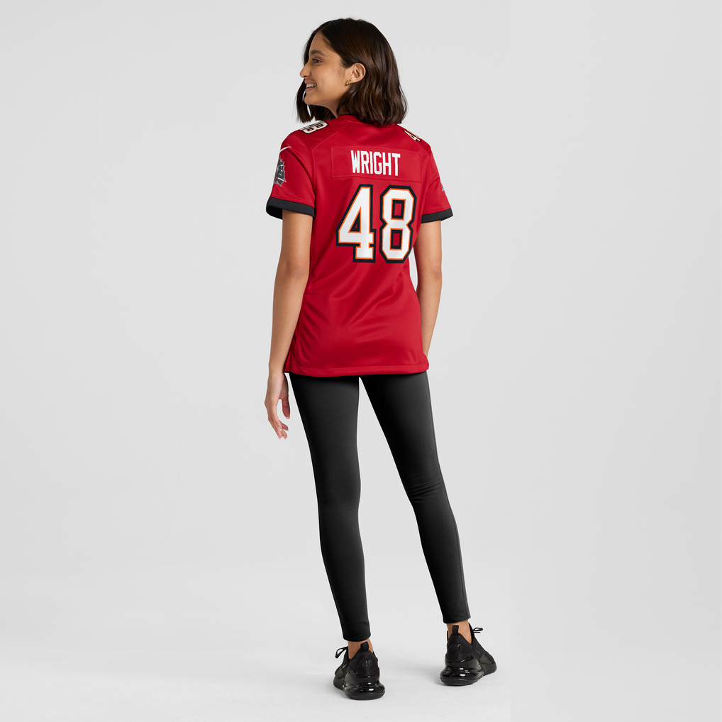 Women's Tampa Bay Buccaneers Javin Wright Nike Red Team Game Jersey - Image 4