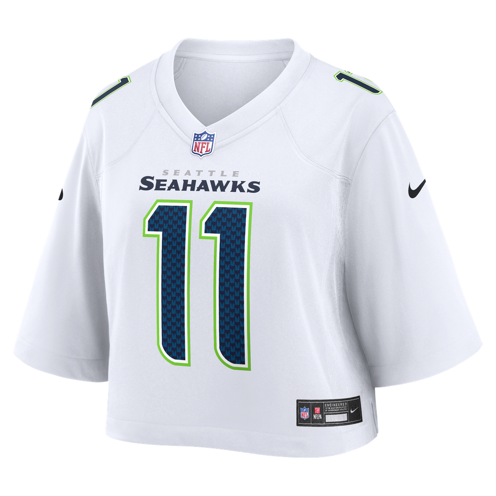 Women's Seattle Seahawks Jaxon Smith-Njigba Nike White Cropped Fashion Game Jersey - Image 3