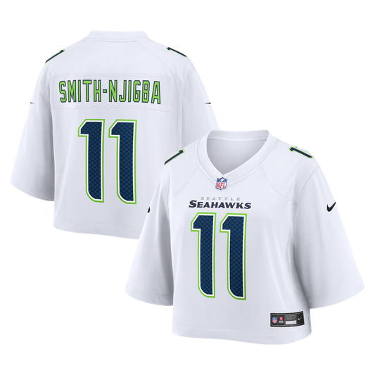 Women's Seattle Seahawks Jaxon Smith-Njigba Nike White Cropped Fashion Game Jersey - Image 1