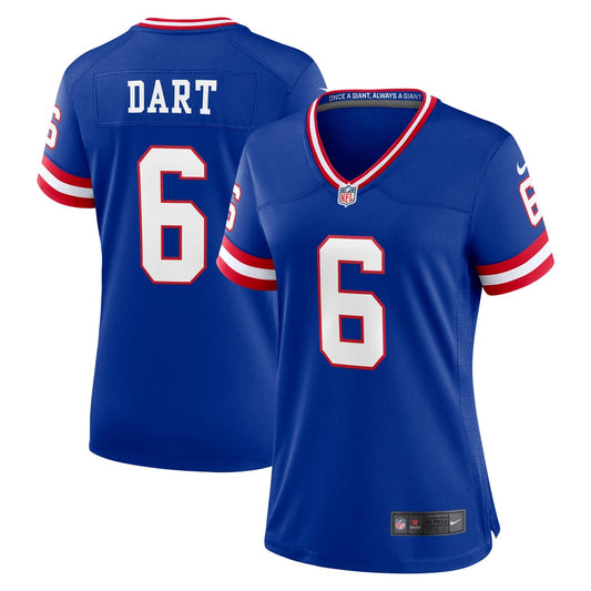Women's New York Giants Jaxson Dart Nike  Royal Alternate 2 Classic Game Jersey - Image 1