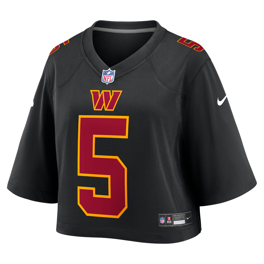 Women's Washington Commanders Jayden Daniels Nike Black Cropped Fashion Game Jersey - Image 3