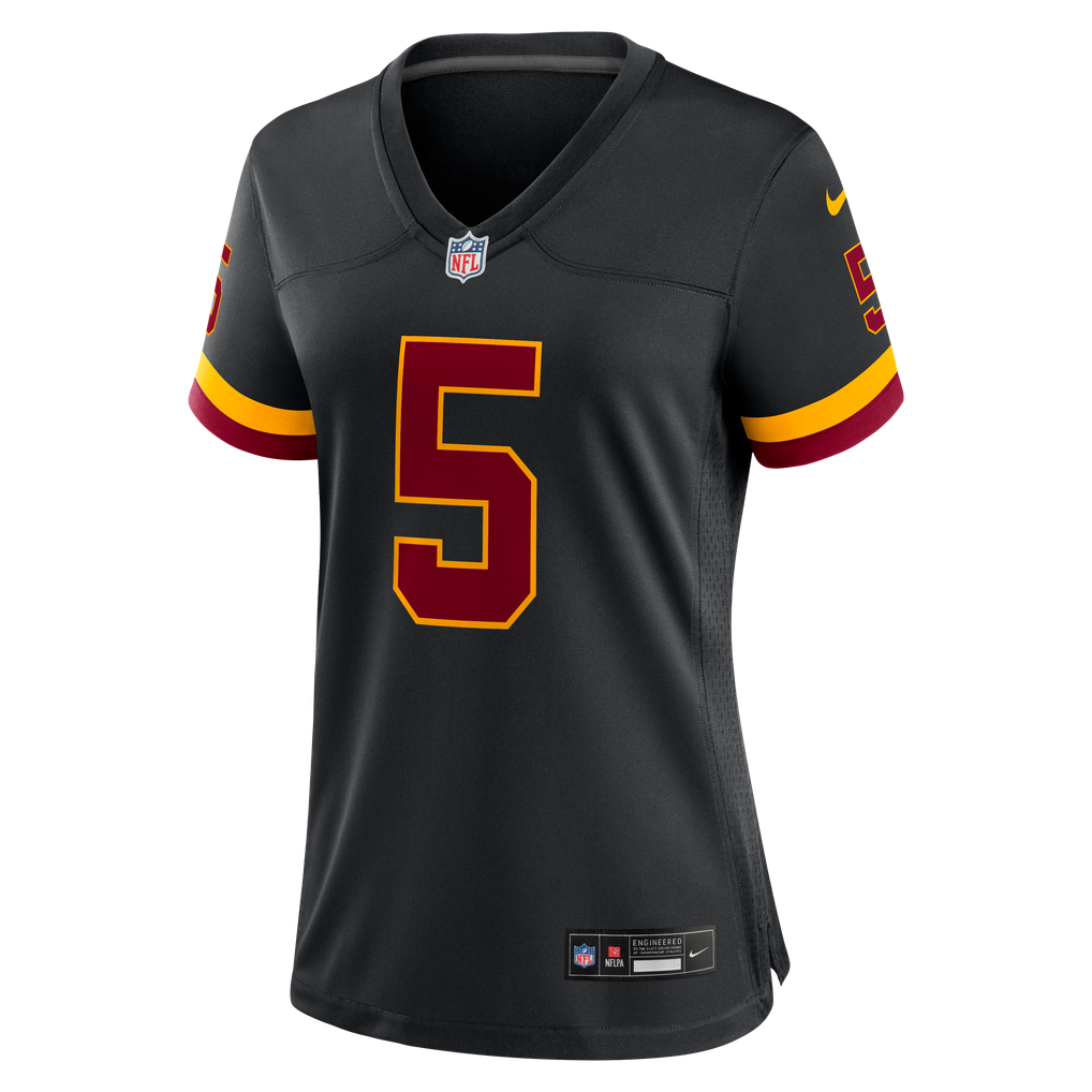 Women's Washington Commanders Jayden Daniels Nike Black Hail Raiser Alternate Game Jersey - Image 7