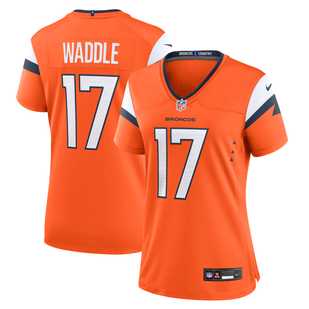 Women's Denver Broncos Jaylen Waddle Nike Orange Game Jersey - Image 2