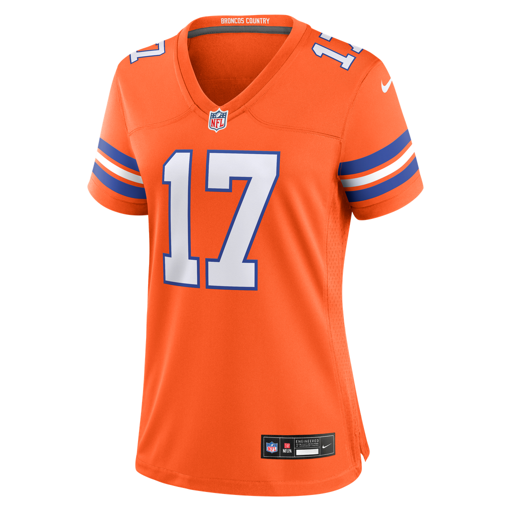Women's Denver Broncos Jaylen Waddle Nike  Orange Mile High Collection 1977 Throwback Game Jersey - Image 3