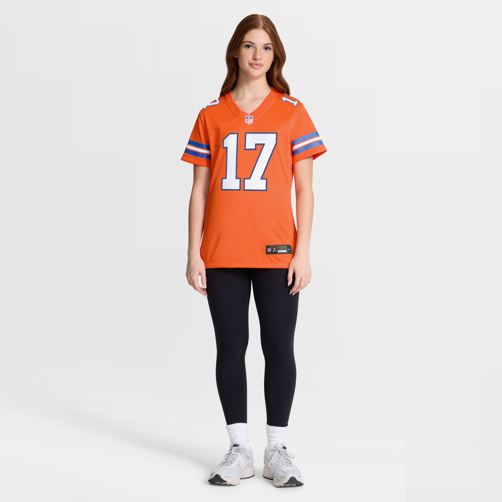 Women's Denver Broncos Jaylen Waddle Nike  Orange Mile High Collection 1977 Throwback Game Jersey - Image 5