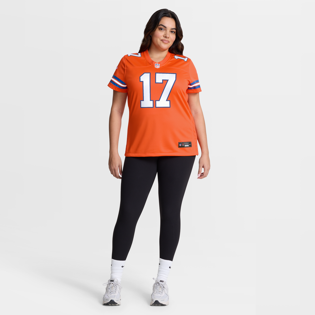 Women's Denver Broncos Jaylen Waddle Nike  Orange Mile High Collection 1977 Throwback Game Jersey - Image 7