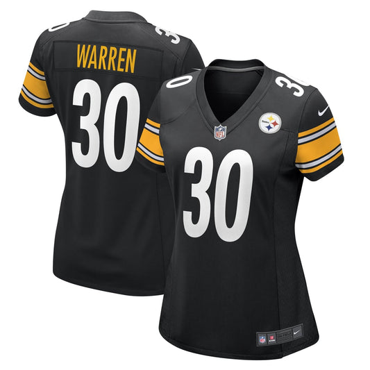 Women's Pittsburgh Steelers Jaylen Warren Nike Black Game Player Jersey - Image 1