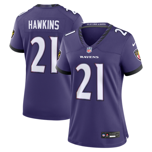 Women's Baltimore Ravens Jaylinn Hawkins Nike Purple Team Game Jersey