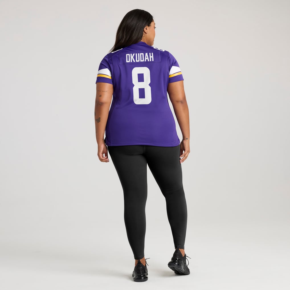 Women's Minnesota Vikings Jeff Okudah Nike  Purple Team Game Jersey - Image 8