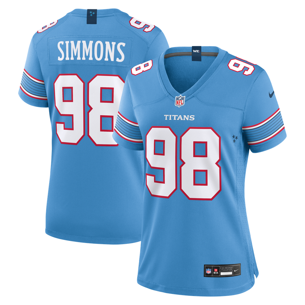Women's Tennessee Titans Jeffery Simmons Nike Light Blue Game Jersey - Image 1