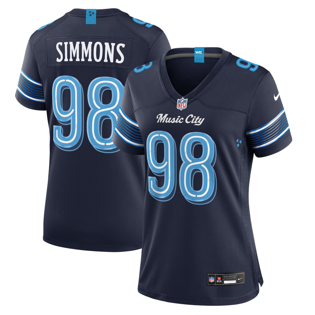 Women's Tennessee Titans Jeffery Simmons Nike Navy 2026 Rivalries Collection Game Jersey - Image 1