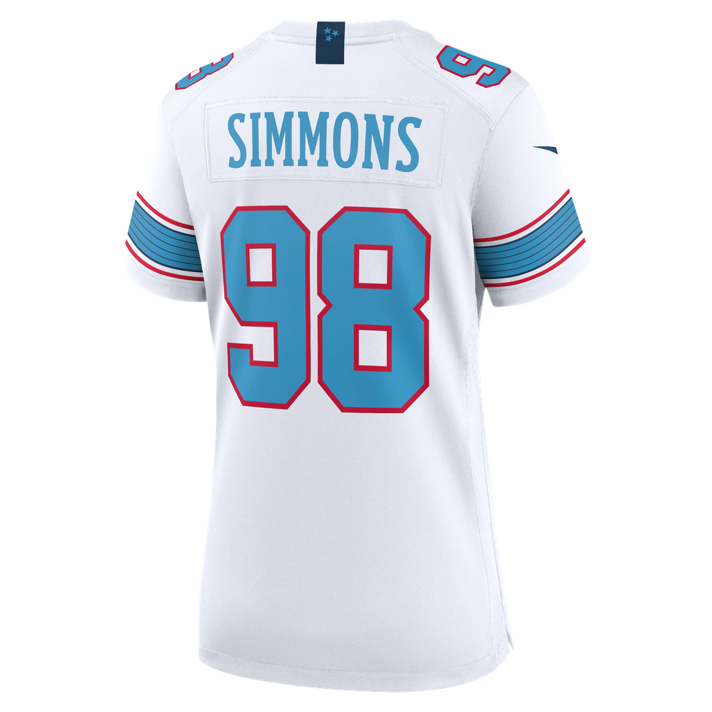 Women's Tennessee Titans Jeffery Simmons Nike White Game Jersey - Image 4
