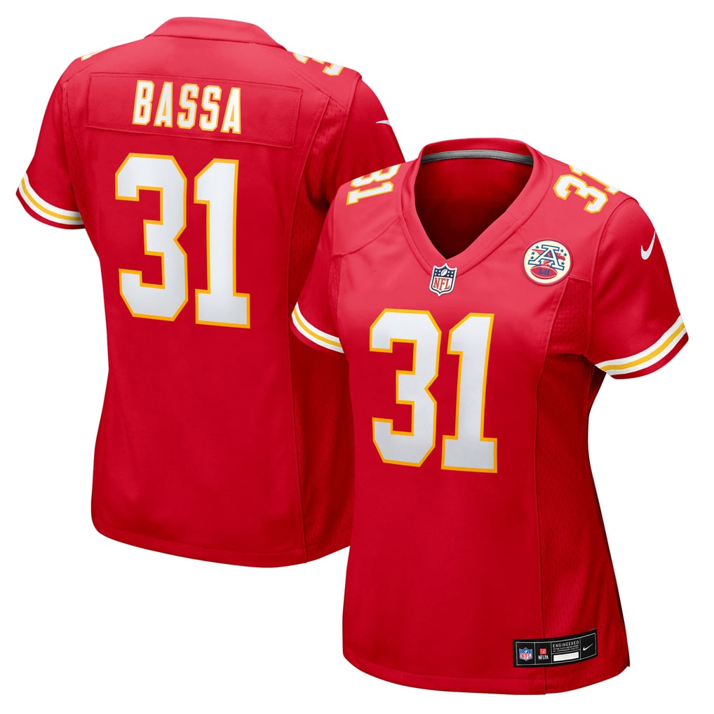 Women's Kansas City Chiefs Jeffrey Bassa Nike  Red Team Game Jersey - Image 1
