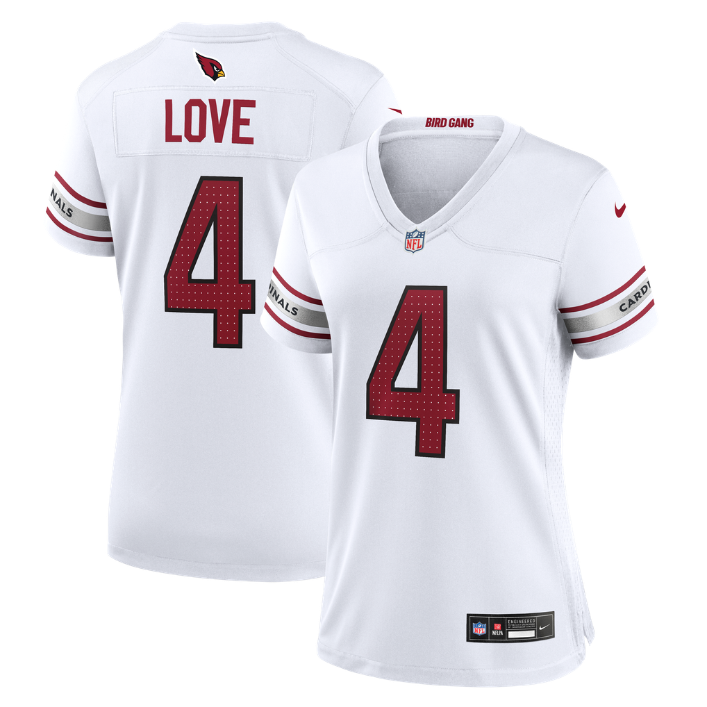 Women's Arizona Cardinals Jeremiyah Love Nike White Game Jersey - Image 2