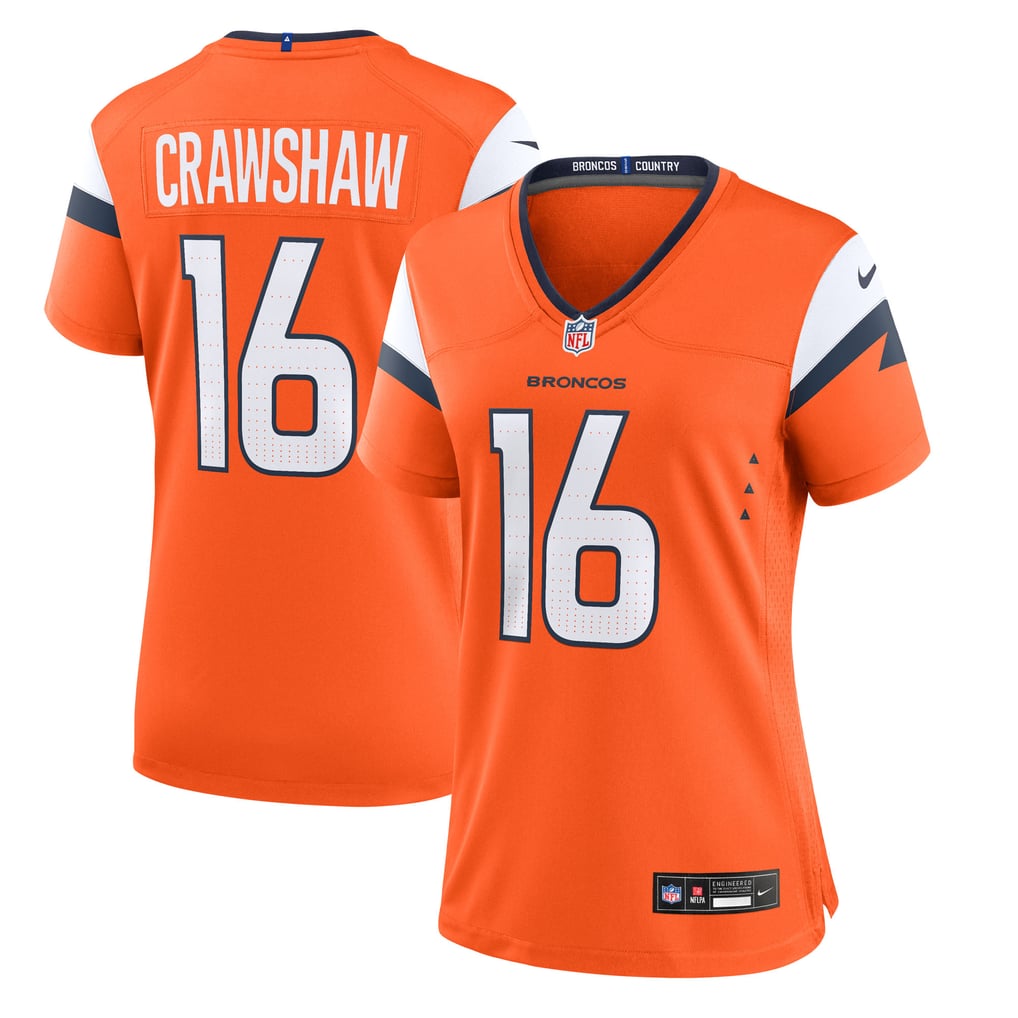 Women's Denver Broncos Jeremy Crawshaw Nike  Orange Team Game Jersey - Image 1