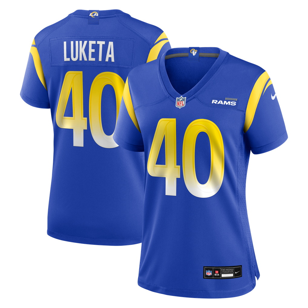 Women's Los Angeles Rams Jesse Luketa Nike  Royal Team Game Jersey - Image 2