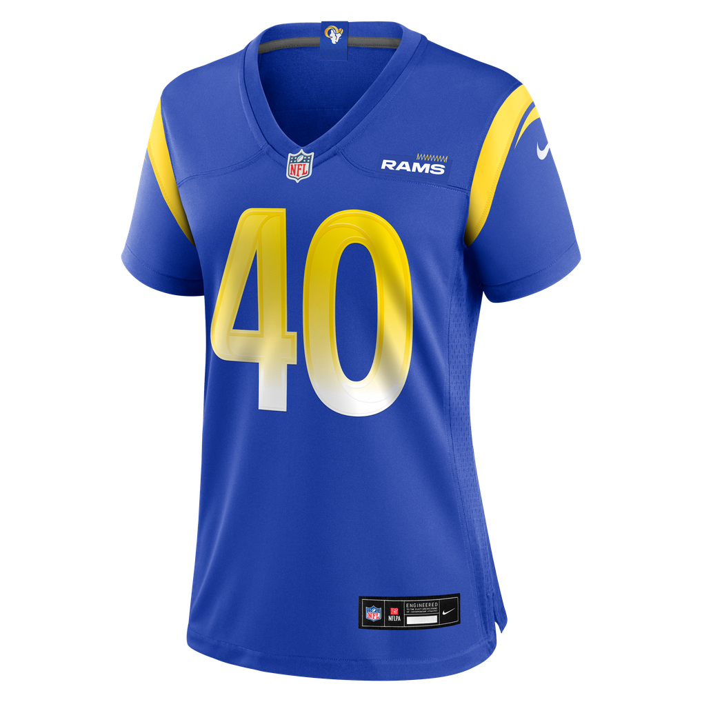 Women's Los Angeles Rams Jesse Luketa Nike  Royal Team Game Jersey - Image 3