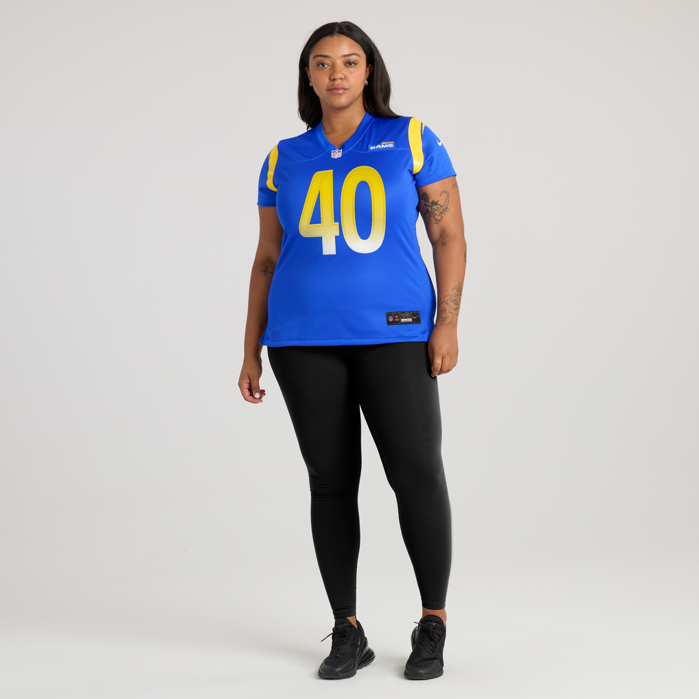 Women's Los Angeles Rams Jesse Luketa Nike  Royal Team Game Jersey - Image 7